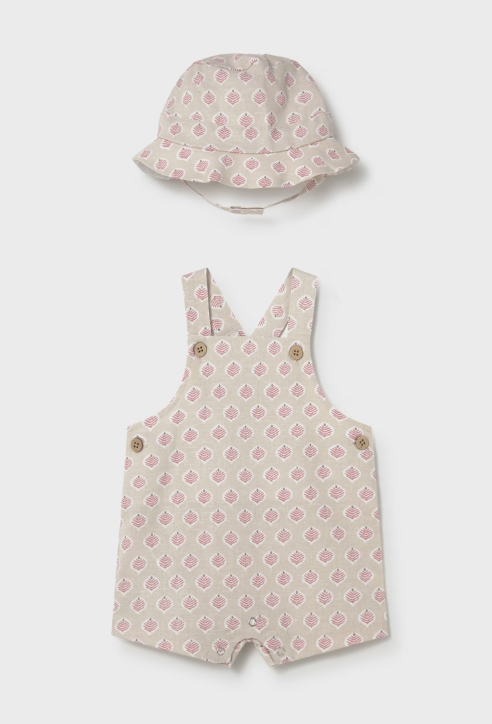 Mayoral Short Dungarees & Hat Set Style 1611 - Terracotta